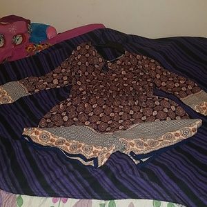 Geometric longsleeve romper